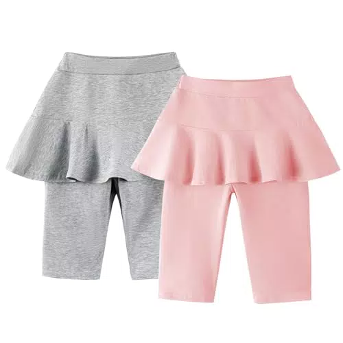LOLANTA Mädchen Knielange Leggings mit Rock für Schulsport und Freizeit