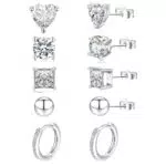 LOUMILEO Ohrstecker Silber 925 Hypoallergen mit Zirkonia für Damen