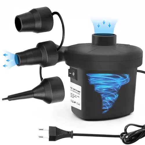 Madatop Elektrische Luftpumpe 2 in 1 für Luftmatratzen und aufblasbare Spielzeuge
