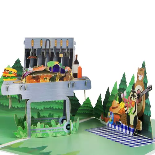 Magic Ants Pop Up Geburtstagskarte für Männer und Söhne – BBQ Design