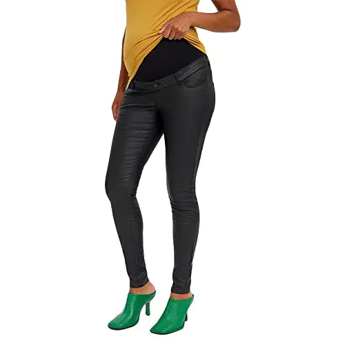MAMALICIOUS Vmmseven glatte beschichtete Damenhose Noos