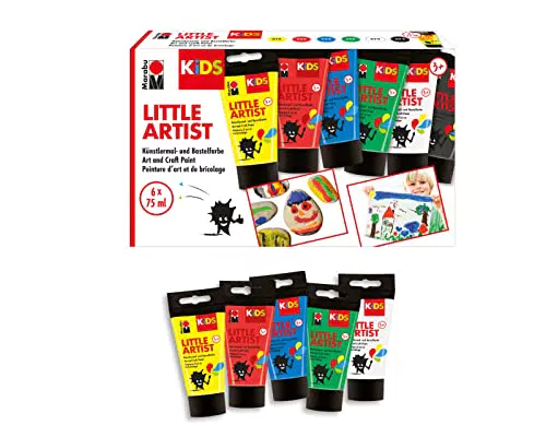 Marabu KiDS Little Artist Künstlermal- und Bastelfarbe Set, vegan und ungiftig
