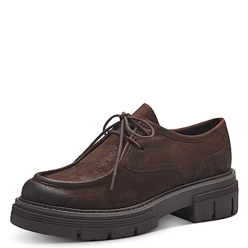 Marco Tozzi Damen Schnürschuhe Plateau aus Kunstleder