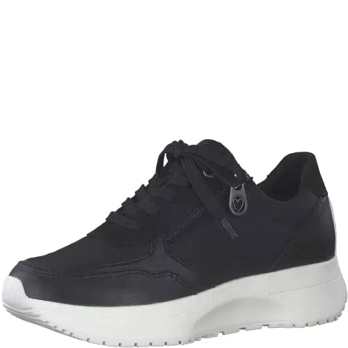 MARCO TOZZI Damen Sneaker mit flachem Absatz und Wechselfußbett - Ideal für Business und Freizeit
