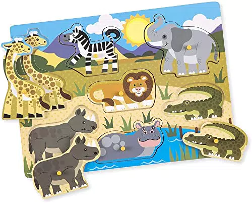 Melissa and Doug Haustiere Holzpuzzle Kinder, Puzzle ab 2 Jahre