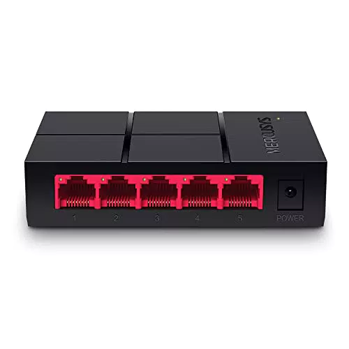 Mercusys MS105G Gigabit Netzwerk Switch bis 2000 MBit/s, RJ-45, Plug-and-Play