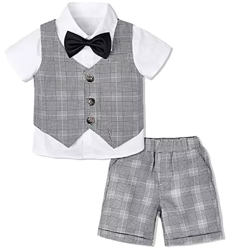 Mintgreen Baby Anzug Junge für Hochzeit und Taufe, Weste Set