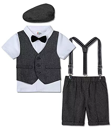 Mintgreen Gentleman Smoking Anzug Set für Baby Jungen mit Hemd, Weste und Hose