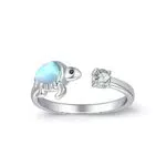 Mondstein Ring 925 Sterling Silber mit Keltischem Knoten für Damen Schmuck
