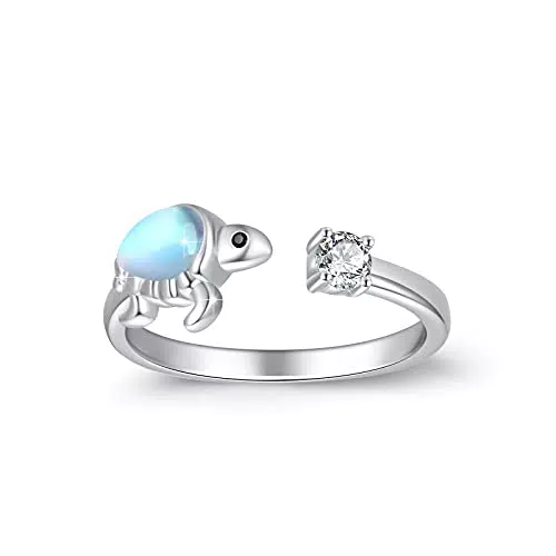 Mondstein Ring 925 Sterling Silber mit Keltischem Knoten für Damen Schmuck