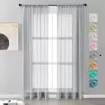 Vorhänge Gardinen MRTREES Voile halbtransparent in Leinenoptik für Wohnzimmer und Schlafzimmer