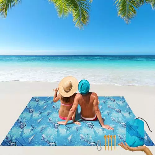 NABIYE Stranddecke - wasserdichte Picknickdecke für Reisen, Camping und Strand