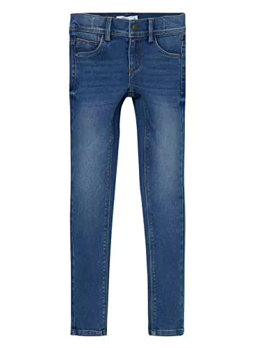 NAME IT Mädchen Nkfpolly Dnmtax buks Noos Hose, Medium Blue Denim