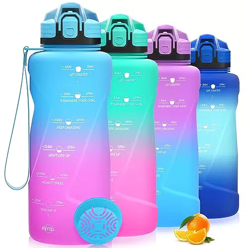 Niggeey Sport Trinkflasche Auslaufsicher BPA-frei mit Zeitmarkierung für Kinder