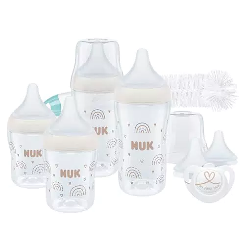 NUK Perfect Match Babyflaschenset mit Anti-Kolik-Funktion und Schnuller