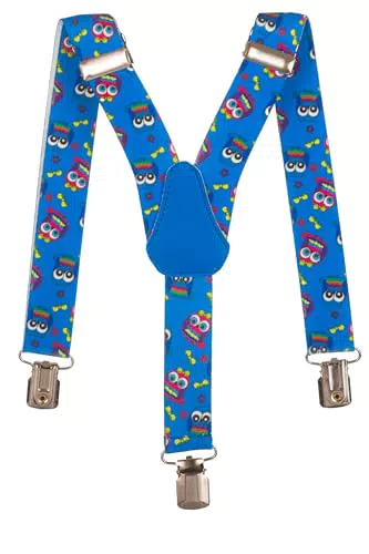Olata Kinder Hosenträger mit Eulen-Design, Elastische Y-Hosenträger 2