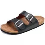 ONCAI Hausschuhe Herren Kork Pantoletten Flache Sandalen für Drinnen und Draußen