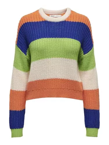 ONLNIKKA LS Streifen O-Neck Pullover für Damen
