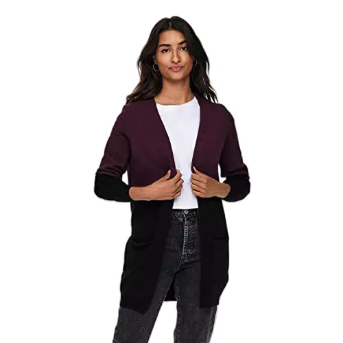 ONLY Lange Strickjacke mit Taschen – Knitted Stretch Casual Cardigan Langarm