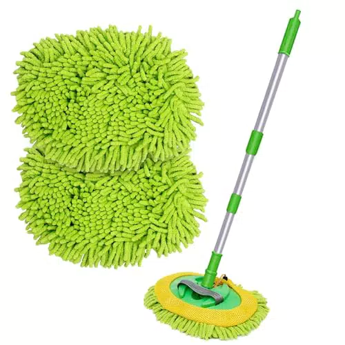 OZNEWLIFE Autowaschbürste 118 cm mit langem Griff und Mikrofaser Chenille