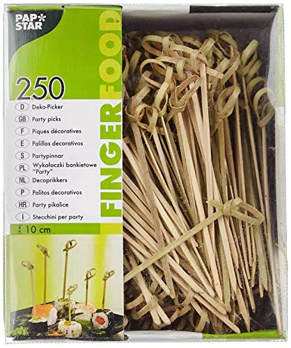 Papstar Holzspieße "Knoten" für Fingerfood, Snacks und Cocktails