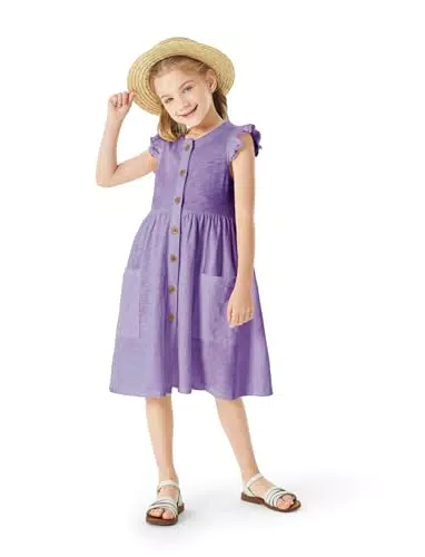 PATPAT Rüschen Kleid für Mädchen aus 100% Baumwolle – ideal für Feiern und Partys