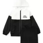 PATPAT Mädchen Streetwear Trainingsanzug mit Windjacke und Biker Shorts