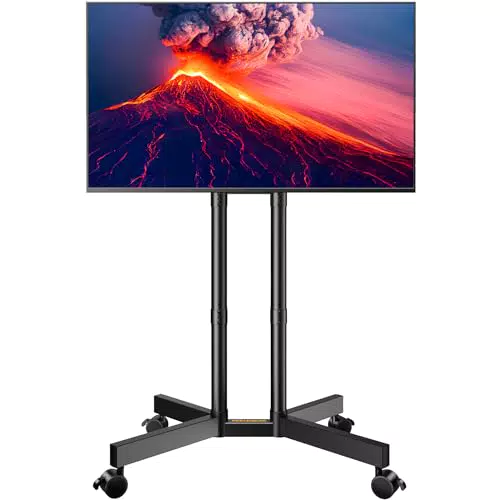 PERLEGEAR TV Ständer Rollbar für 32-70 Zoll Fernseher, Höhenverstellbar, Neigbar
