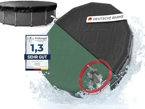 Planenfux® Poolabdeckung rund 450 cm – 2-in-1 Solarplane für Sommer und Winter