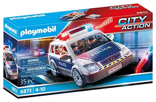 PLAYMOBIL Polizei-Einsatzwagen 6873 mit Licht- und Soundeffekten für Kinder ab 5 Jahren