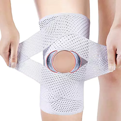 Professionelle Kniebandage mit offener Patella und V-förmigem Riemen für Gelenkschmerzen