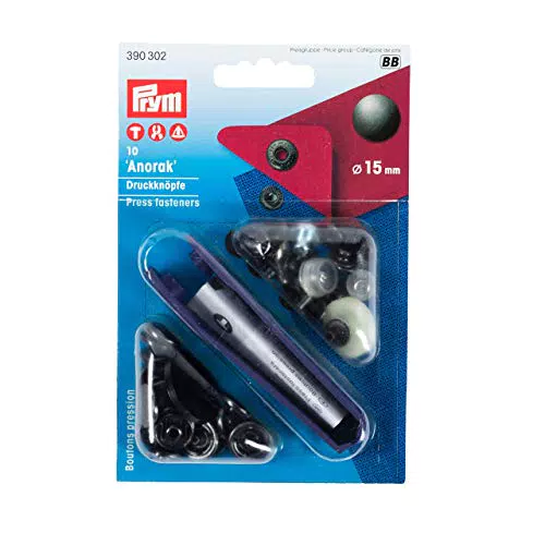 Prym Nähfrei-Druckknopf Anorak Messing 15 mm brüniert