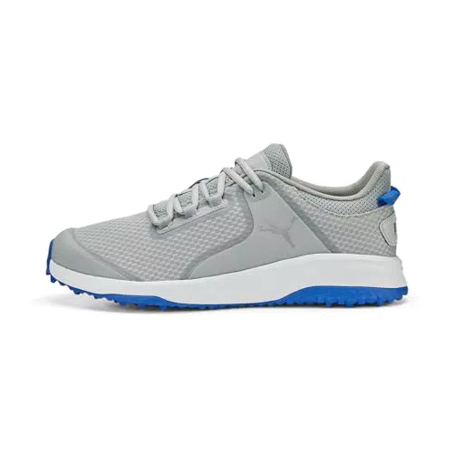 PUMA Herren Fusion Grip Golfschuh, Flat Light Grey Silver Team Royal