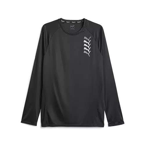PUMA Herren Puma Fit LS Logo Graphic T-Shirt