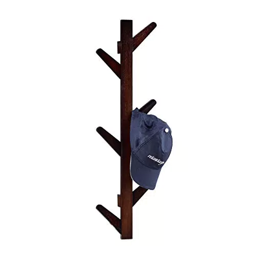 Relaxdays Wandgarderobe aus Bambus mit 6 Haken für Bad und Flur