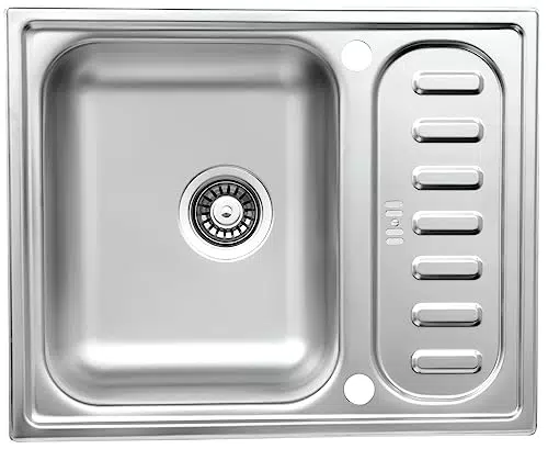 Respekta Edelstahl Spülbecken 1 Becken Einbauspüle mit Abtropffläche