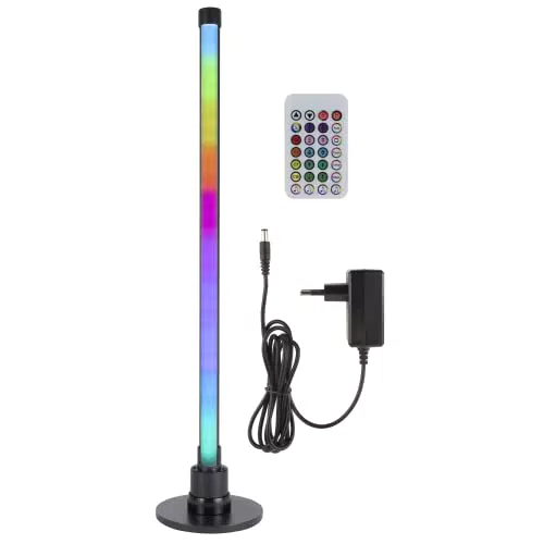 REV Partylicht musikgesteuert und dimmbar mit Fernbedienung – LED Stehlampe 58cm