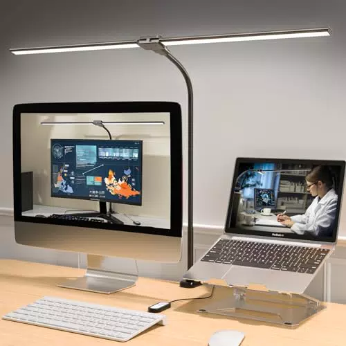 Rigors 80CM LED Schreibtischlampe Dimmbar mit 360° Schwanenhals und Augenschutz