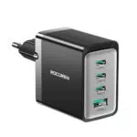 Rocoren USB C Ladegerät 65W 4-Port GaN Schnellladegerät für MacBook und iPhone