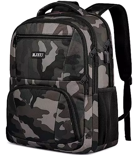 Rucksack Herren - Wasserdichter Schulrucksack mit USB-Ladeanschluss für Laptop