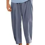 Runcati Herren Leinenhose Sommer Freizeithose Yoga Strandhose mit Taschen
