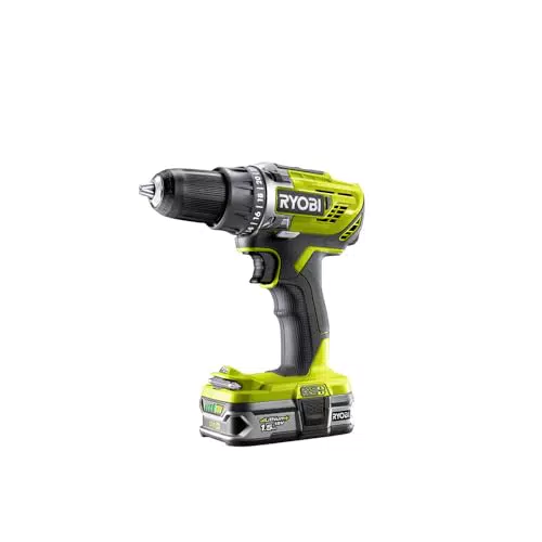 RYOBI 18V ONE+ Akku-Bohrschrauber R18DD3-215S mit 2-Gang-Getriebe und 50Nm Drehmoment