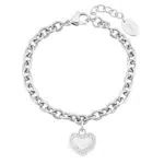 s.Oliver Armband Edelstahl Damen mit Zirkonia, Herz, Modell 2031482, Geschenkbox