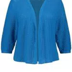 Strickjacke Samoon Damen 3/4 Arm Lochstrickjacke Digital Blue