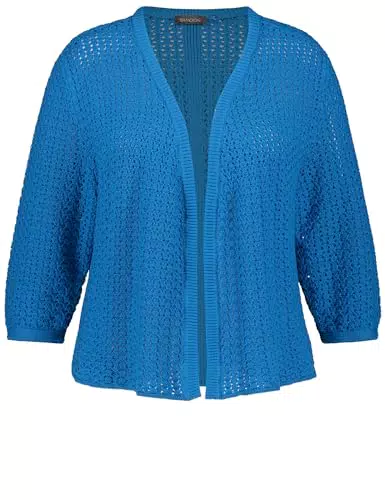 Strickjacke Samoon Damen 3/4 Arm Lochstrickjacke Digital Blue