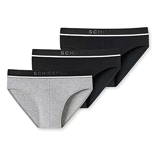 Schiesser Herren 95/5 Organic Cotton Slip Unterwäsche - 3er Pack