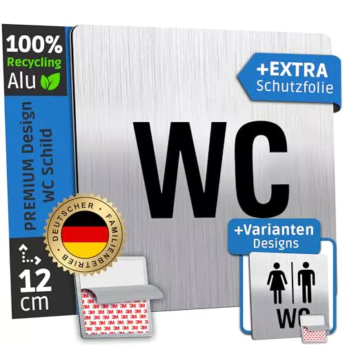 SCHILDERBOXX® Selbstklebendes WC-Schild für Gäste-WC und Toilettentür