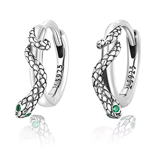 Schlangen Ohrringe Damen aus Sterling Silber 925 mit Zirkonia – Gothic Schmuck