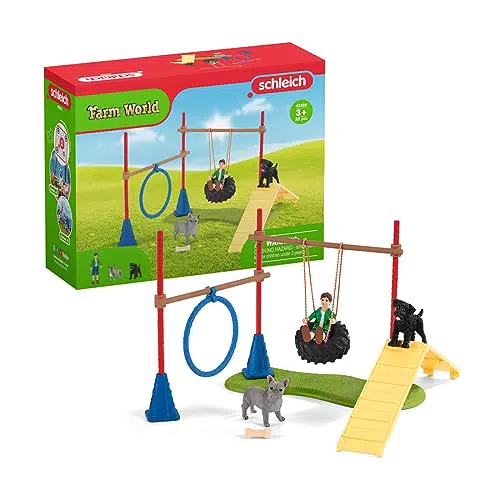 schleich 42536 Spielspaß für Hunde, ab 3 Jahren, FARM WORLD - Spielset