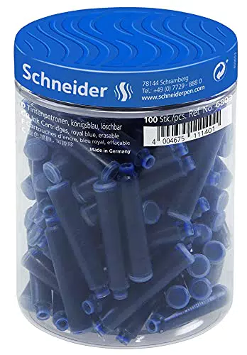 Schneider 6803 Tintenpatronen für Füller, löschbar, Standard Patronen